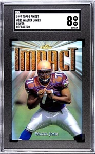 1997 Finest Silver Refractor #282 Walter Jones RC SGC 8 NM/MT Seattle HOF ROOKIE - Foto 1 di 2