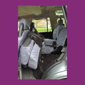 Land Rover Discovery Series 2 Tailored Waterproof Grey Rear Seat Covers UK Made - Picture 1 of 5