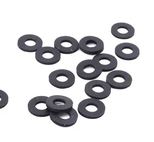 6mm ID x 13mm OD x 1.6mm Black Rubber Flat Washers Spacers Gaskets All Weather - Picture 1 of 6