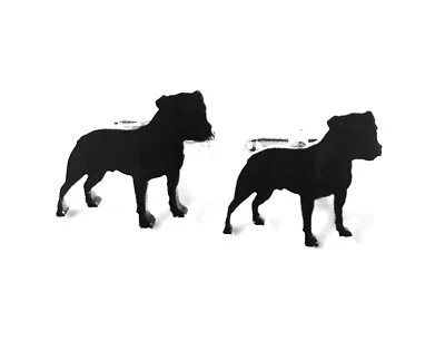  Staffordshire Bull Terrier Dog Cufflinks Mens Novelty Shirt Cufflinks In Black - Image 1 of 2