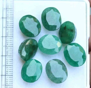 45.00 Ct 8 Pieces Natural Oval Cut Brazilian Green Emerald Loose Gemstone - Picture 1 of 5