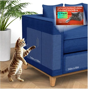 Cat Scratch Furniture Protectors 12 Pack Self-Adhesive Sofa Corner Protectors - Picture 1 of 16