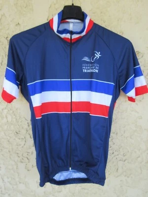 Maillot équipe de FRANCE TRIATHLON bleu marine shirt zip intégral XS - Photo 1/4