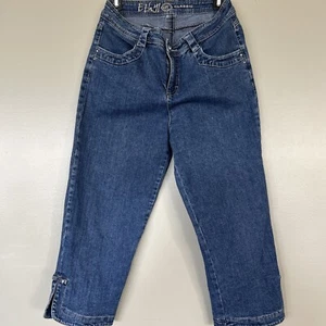 Ethyl Capri Jeans Damen 6 Straight Blau Denim Strass Festival Bling - Bild 1 von 8