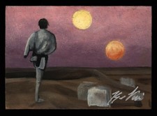 2011 TOPPS STAR WARS LIVE SKETCH PAINTED CARD LUKE SKYWALKER KEVIN LIELL 1/1