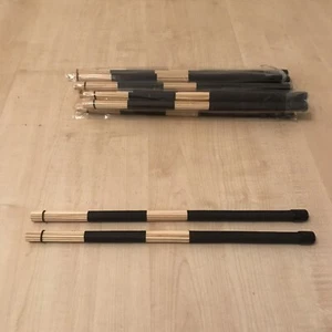 HOT ROD DRUMSTICKS DRUM STICKS TUTA NERA KIT DRUM JAZZ QUIET PRACTICE - Foto 1 di 10