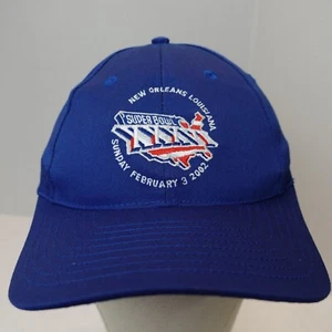 Super Bowl XXXVI Nueva Orleans Louisiana Vintage NFL Gorra Azul Patriots Vs Rams - Imagen 1 de 12