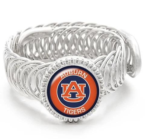 Auburn Tigers Mens Silver Adjustable Chain Bracelet Jewelry Gift D11 Cover