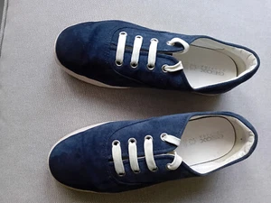 Damen Sneaker Geox 37 Velour blau, gebraucht, sehr gut - Bild 1 von 5