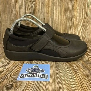 CloudSteppers By Clarks Women’s Cushion Shoes Black Leather Size 9.5 - Picture 1 of 8