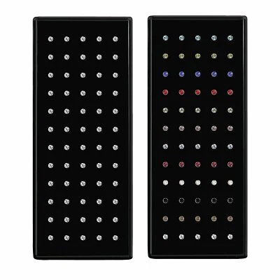 60 PCS Stainless Steel CZ Nose Studs Rings Bone Piercing Pin Body Jewelry 22G - Image 1 of 4