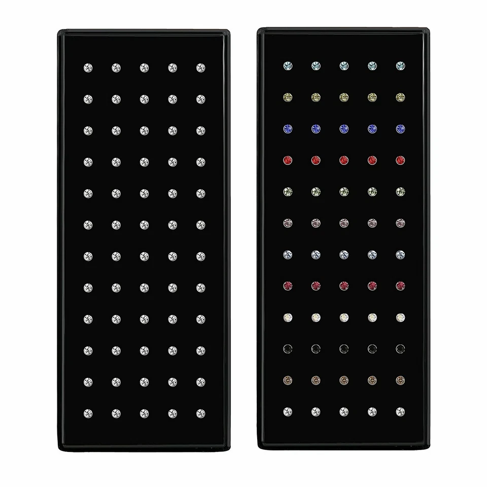 60 PIEZAS Acero Inoxidable Circonita cúbica Nariz Tachuelas Anillos Hueso Piercing Pin Joyería Corporal 22G Foto 1 de 4
