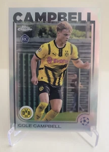 2024-25 TOPPS CHROME UEFA CLUB COLE CAMPBELL REFRACTOR RC #191 BORUSSIA DORTMUND - Picture 1 of 2