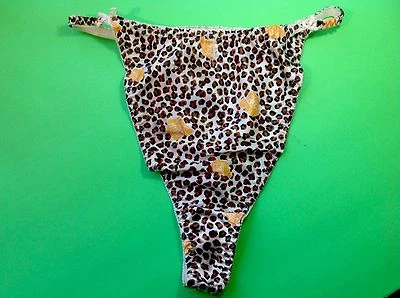 Women Panties,Thongs Size S/5 Small Red&Yellow Floral Shiny Satin Polyester - Image 1 of 4