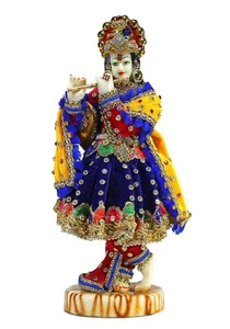 Statua in resina Krishna Kishan Murti Idolo scultura (11") multicolore, idolo - Foto 1 di 7