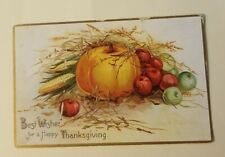 1923 Embossed Pumpkins and Apples THANKSGIVING Germany POSTCARD  - 1 cent stamp 