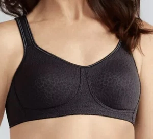 Amoena BLACK Mona Wire Free Pocketed Mastectomy Soft Bra, US 38D - Picture 1 of 6