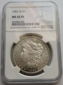 1901-O Morgan Silver Dollar $1 - NGC MS 63 PL, New Orleans Mint - Picture 1 of 4