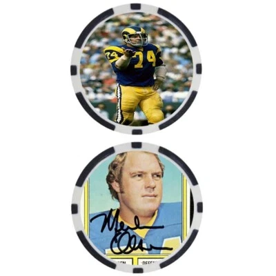 Merlin Olsen SIGNED Poker Chip - Top 100 NFL Football Player - Image 1 of 2