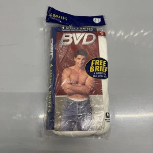 NEW 1996 BVD Men’s Briefs 4 Pack White Size 36 Underwear NOS Vintage Sealed Vtg - Picture 1 of 2