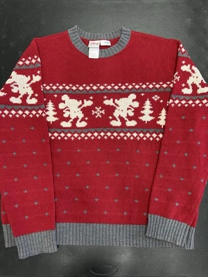Suéter de Navidad de Mickey Mouse de Colección Mezcla de Lana Fair Isle Rojo Disney Talla XL Foto 1 de 4