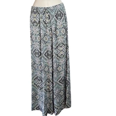 Pantalones de pierna ancha con estampado geométrico Mossimo Supply Co. - verde, amarillo, negro, pequeño Foto 1 de 2