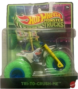 2025 HOT WHEELS MONSTER TRUCKS GLOW IN THE DARK TRI TO CRUSH ME - NEW RARE VHTF - Bild 1 von 1