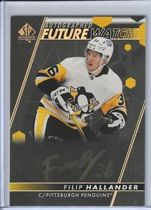 Filip Hallander 2022-23 SP Authentic Future Watch Auto Black Pittsburgh Penguins - Picture 1 of 2
