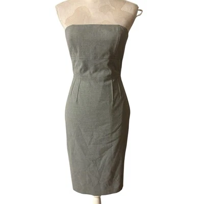 Nuevo con etiquetas Vestido Banana Republic Sin Tirantes Gris Detalle Pintuck Talla 0 Foto 1 de 4