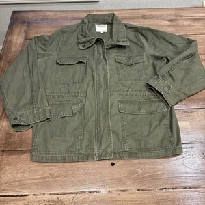 Madewell Womens Fleet Jacket Olive Green Size XL Utility Military Style Army - Picture 1 of 12