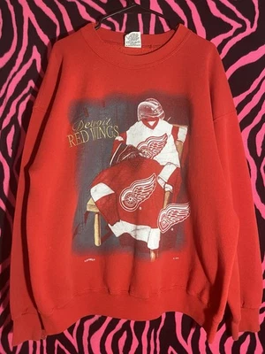 Sudadera Nutmeg Mills Detroit Red Wings roja gráfica frontal para hombre talla XL Foto 1 de 4