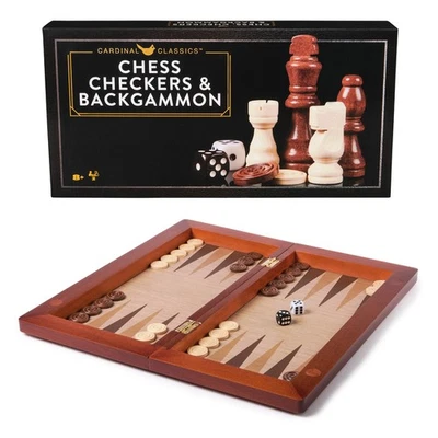 Cardinal Classics Chess Checkers and Backgammon Set NEW - image 1 of 4