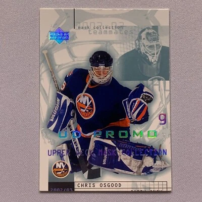 Chris Osgood Garth Snow 2002-03 Upper Deck Mask Collection Promo MISCUT - Image 1 of 2