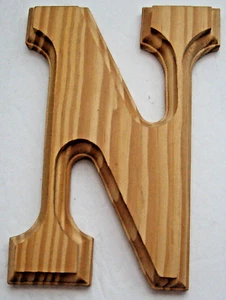 Holz Buchstabe N Monogramm 6 Zoll Initiale abgeschrägt unvollendet - Bild 1 von 3