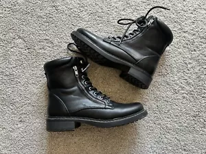Baretraps HOLDEN Women's Size 8.5 Black Lace Up Side Zip Combat Mid Boots - Picture 1 of 6
