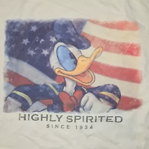 Nueva Camisa Años 90 Disney Store Pato Donald Bandera EE. UU. 1934 Muy Enérgica XXL De Colección - Imagen 1 de 9