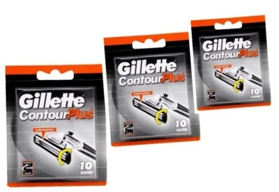 Gillette Contour Plus Lames de Rasoir Homme, Pack de 10 Recharges Lot de 3 - Photo 1/2