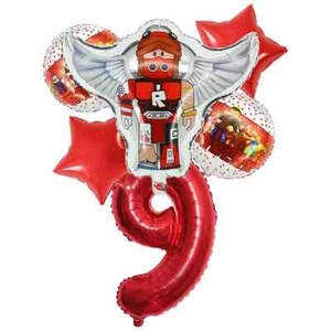 Roblox Balloon 6pcs Set with 9 Number (Red ) For Birthday Party Decoration - Foto 1 di 1