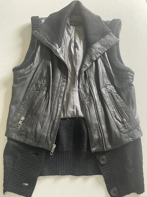 Wayne Cooper Shell Leather Black Vest RRP $600 - image 1 of 4