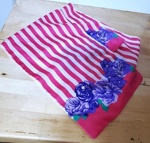 De Colección Sarah Coventry Rosa Sedoso Púrpura Floral Rayas Bufanda Ligera 10" x 52" - Imagen 1 de 5