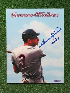 HARMON KILLEBREW SIGNED 8x10.5 MINNESOTA TWINS w/HOF 84 PHOTO UDA - Picture 1 of 3