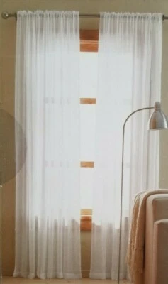 Threshold White Chiffon Sheer Panel 54" x 84" NIP - Image 1 of 4