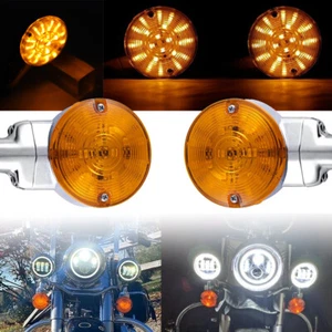 Motorcycle Flat LED Turn Signals Lights For Harley Electra Glide Ultra Classic - Picture 1 of 12