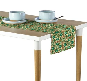 Grün Medaillon Gewebt Tischläufer - 12"x72" oder 14"x108" - Bild 1 von 1