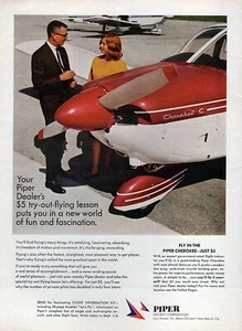 Piper Cherokee C 1967 avión original impreso en color anuncio - Imagen 1 de 1
