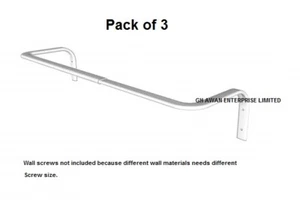 3 x IKEA Wandmontage Kleidung Schiene verstellbare Stange Hängegestell weiß 60-90cm Neu - Bild 1 von 10