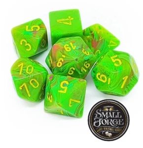Chessex CHX27515 Vortex Slime Yellow, 7-Die D&D Set & Box - NEW - Picture 1 of 2