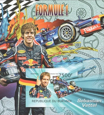Formula 1 Sebastian Vettel Imperforated Souvenir Sheet Mint NH Cover