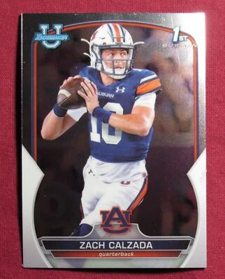 2022 Bowman Chrome University #93 Zach Calzada Auburn Tigers - Image 1 of 2