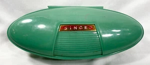 1960 Singer Buttonholer Sewing Machine Attachment Green Atomic Case Vintag 11595 - Picture 1 of 3